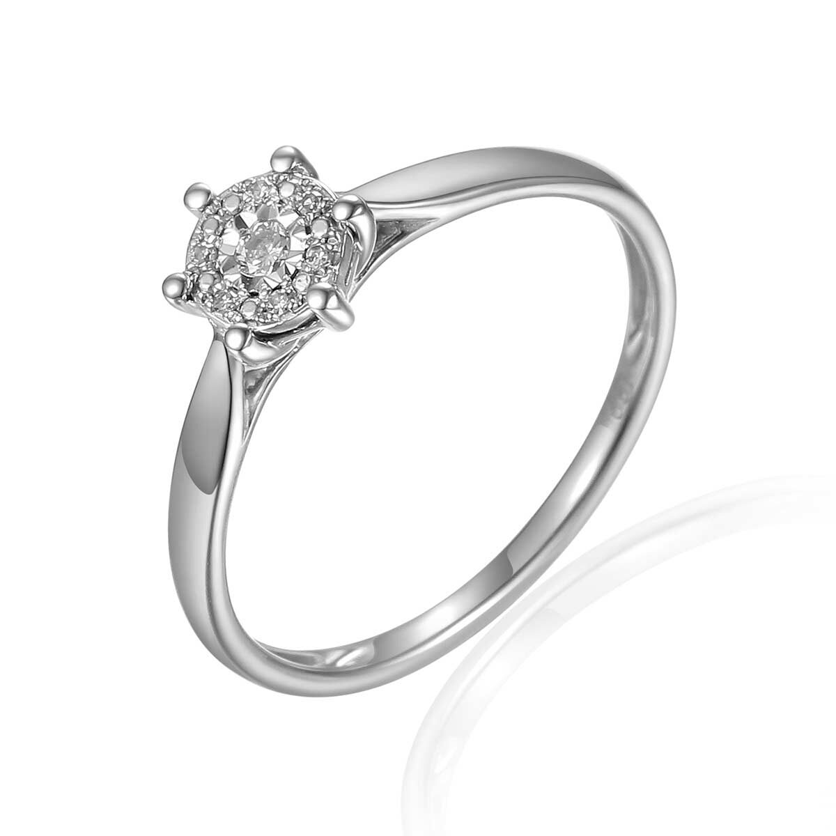 Main_ADIAMO-73422RW Pierścionek białe złoto z diamentami - obrazek 1