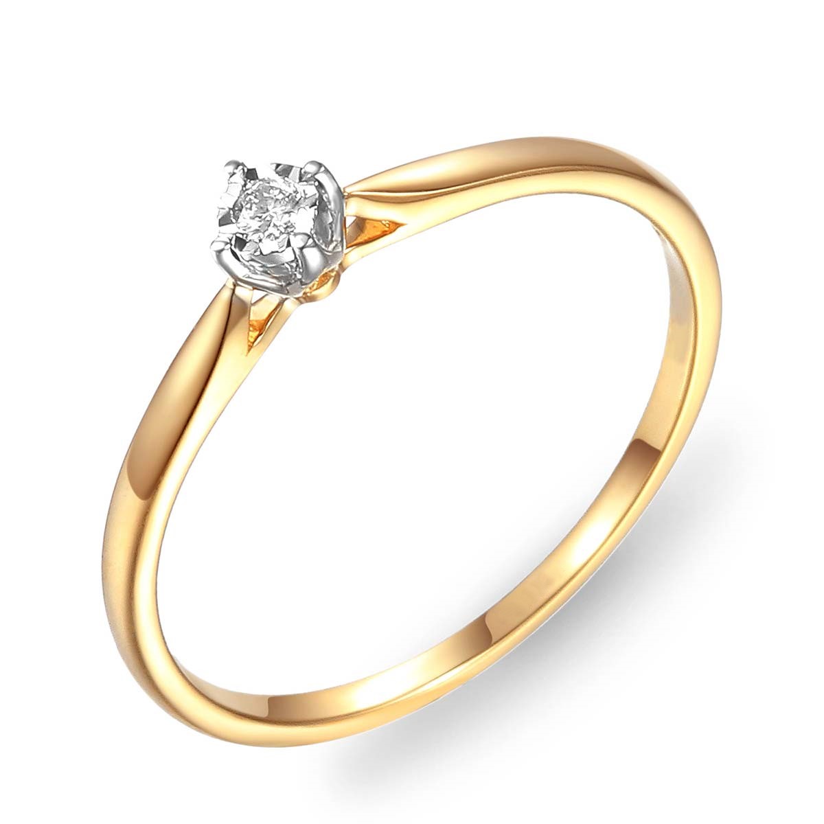 Main_ADIAMO-73478RYW0,06ct Pierścionek złoty z diamentem - obrazek 1