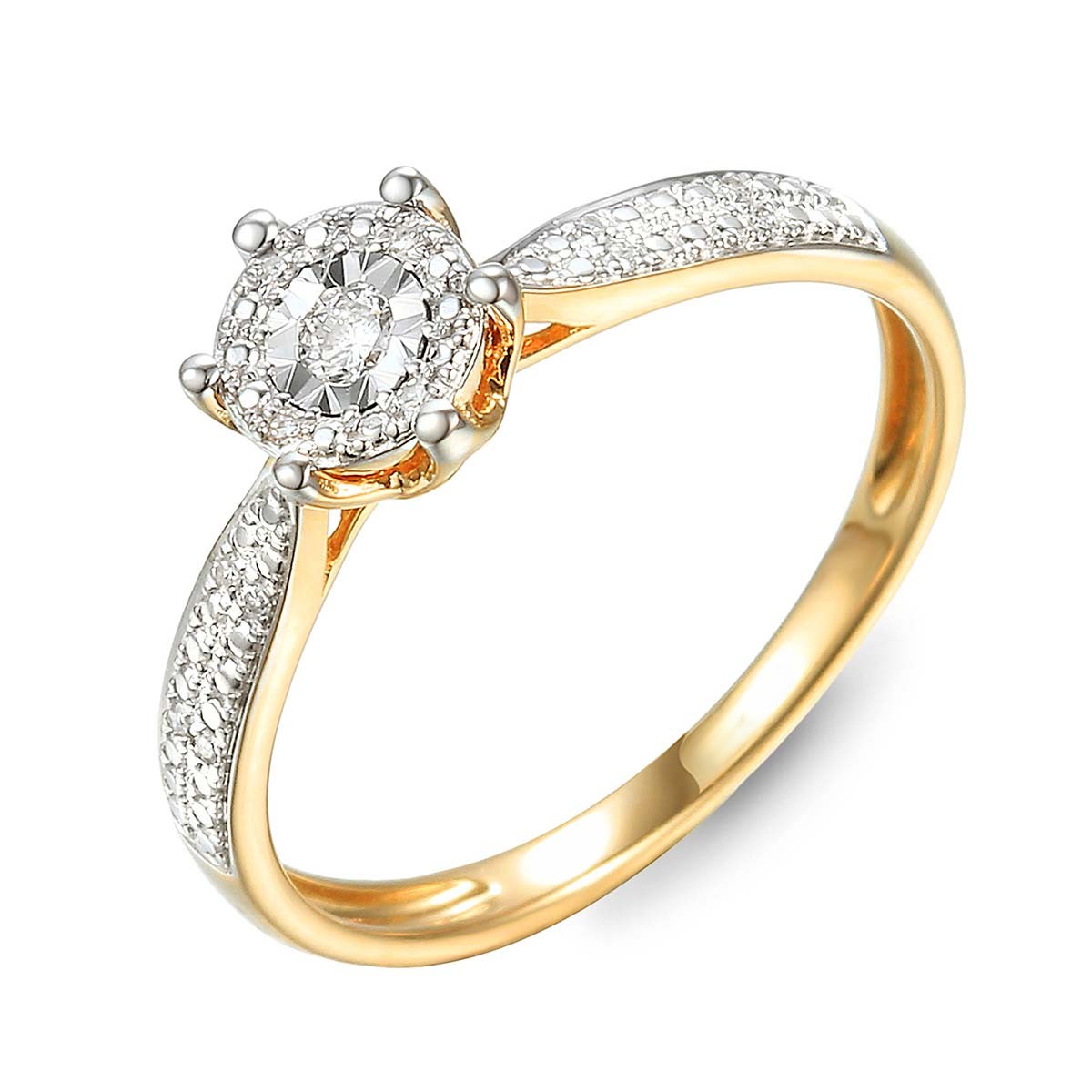 Main_ADIAMO-73487RY-1 Pierścionek złoty z diamentami - obrazek 1