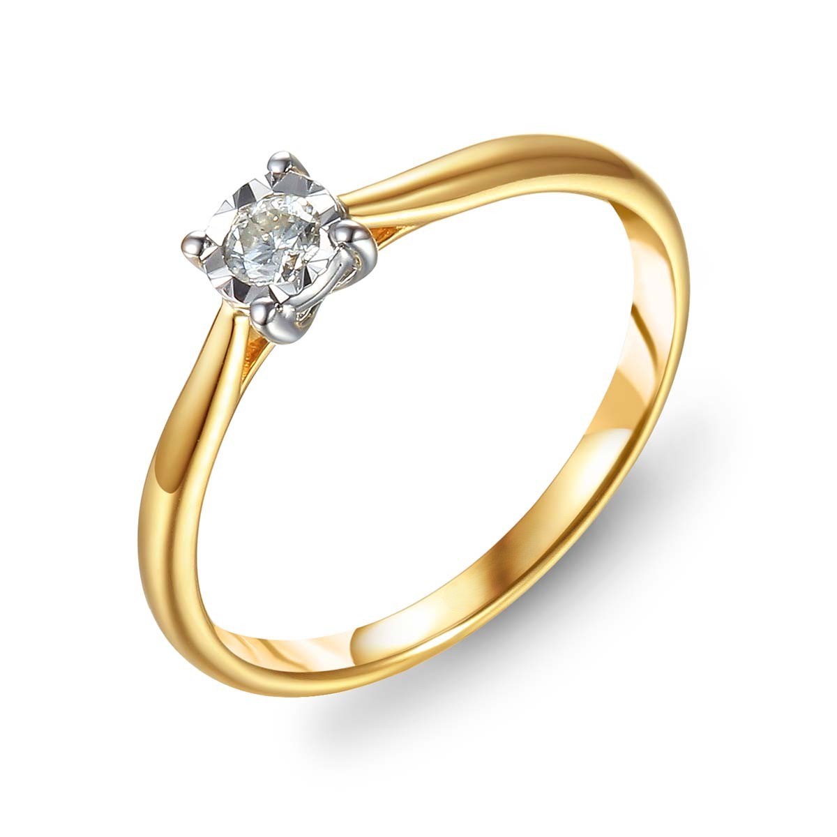 Main_ADIAMO-73490RYW0,14ct Pierścionek złoty z diamentem - obrazek 1