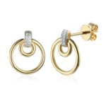 Kolczyki złote koła z diamentami