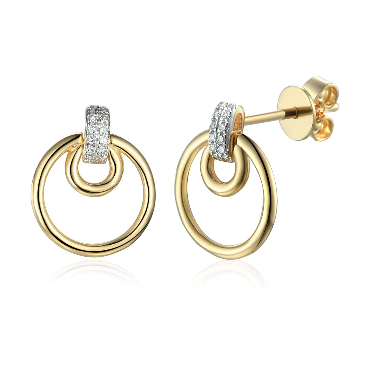 Main_ADIAMO-82543Eys Kolczyki złote koła z diamentami - obrazek 1