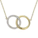 Naszyjnik złoty ringi z diamentami