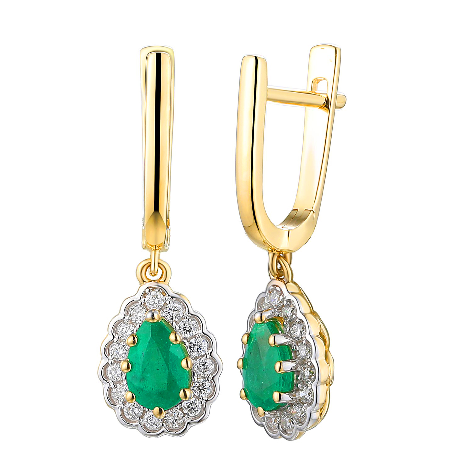 Main_kolczyki-zlote-ze-szmaragdami-ADIAMO-82052EYEM Kolczyki złote ze szmaragdem i diamentami - obrazek 1