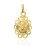 Medalik złoty z Matką Boską Częstochowską