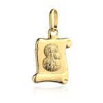 Medalik złoty papirus z Matką Boską Częstochowską