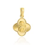Medalik złoty koniczynka Matka Boska Częstochowska