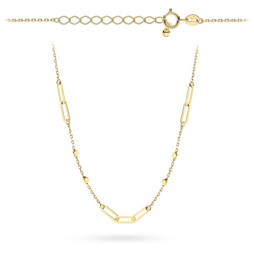 Naszyjnik-zloty-ogniwa-i-kosteczki Naszyjnik złoty z kuleczkami i ogniwkami - obrazek 1