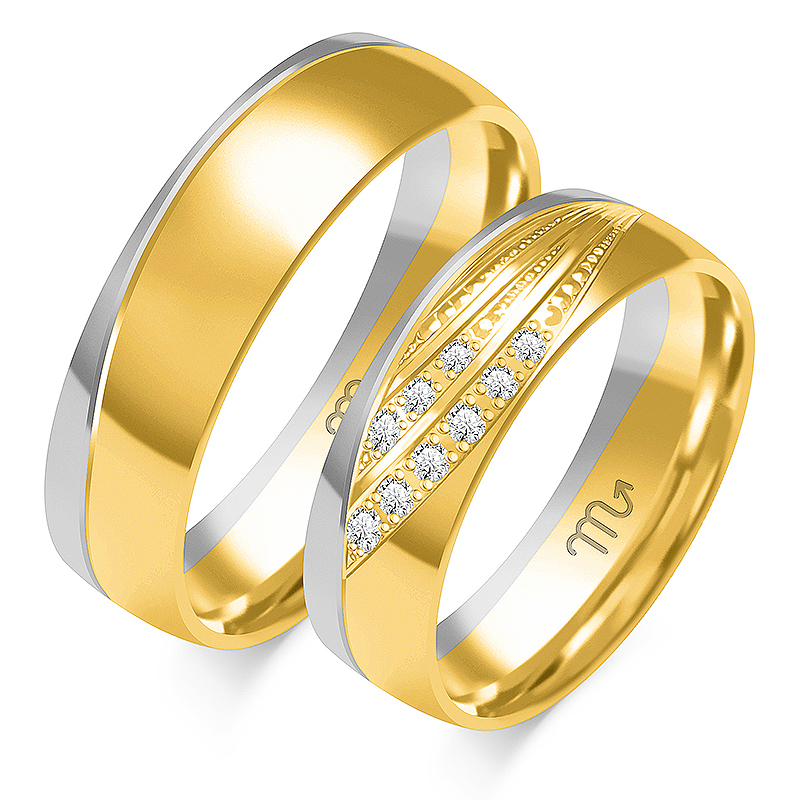 OE-355_BZ Obrączki złote ZS-OE-355 półokrągłe - obrazek 1