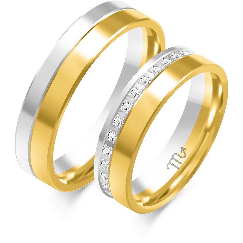 OE-372 Obrączki złote ZS-OE-372 płaskie - obrazek 1