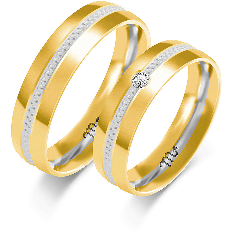 OE-385 Obrączki złote ZS-OE-385 półokrągłe - obrazek 1