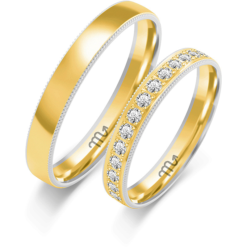 OE-404_BZB Obrączki złote ZS-OE-404 półokrągłe - obrazek 1