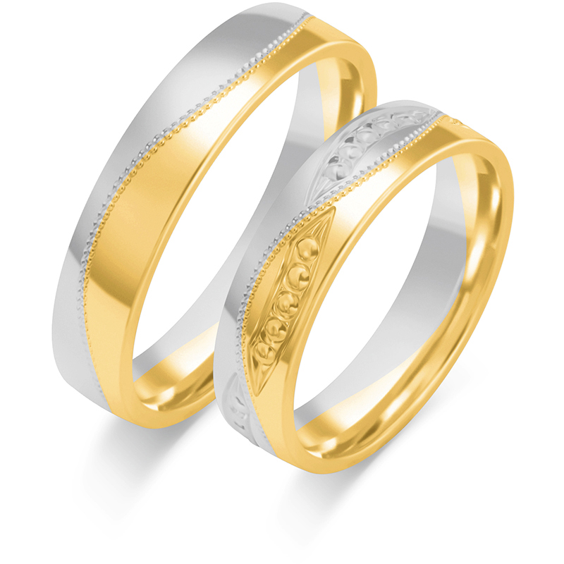 OE-440_BZ Obrączki złote ZS-OE-440 półokrągłe - obrazek 1