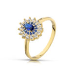 Pierścionek złoty z cyrkoniami