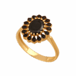 Pierścionek złoty z czarnymi cyrkoniami