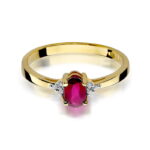 Pierścionek złoty z rubinem i diamentami BD-W301 - obrazek 2