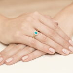 Pierścionek złoty ze szmaragdem i diamentami BD-W330 - obrazek 4