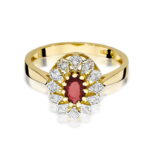 Pierścionek złoty z rubinem i diamentami BD-W354 - obrazek 2