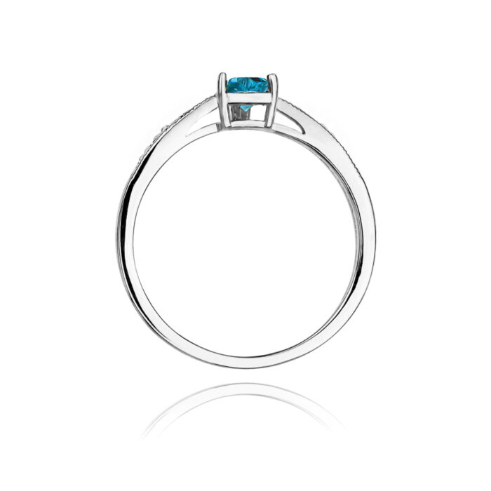 Pierścionek złoty z topazem i diamentami BD-W65B - obrazek 3