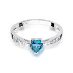 Pierścionek złoty z topazem i diamentami BD-W65B - obrazek 2