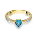 Pierścionek złoty z topazem i diamentami BD-W65 - obrazek 2