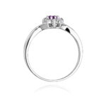 Pierścionek złoty z ametystem i diamentami BD-W72B - obrazek 3