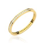 Pierścionek złoty ring z cyrkoniami