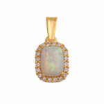 Zawieszka złota opal z cyrkoniami