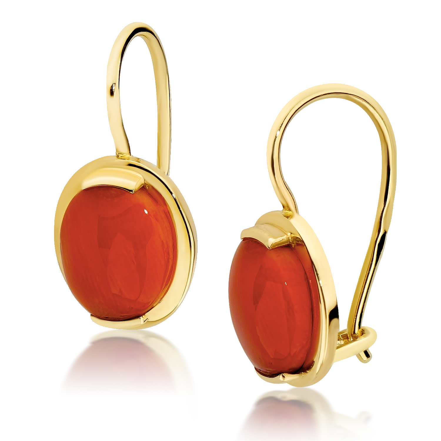 _SDI2211 Kolczyki złote z koralem - obrazek 1