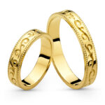 Obrączki złote WD3 z motywem roślinnym