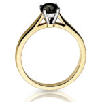 Pierścionek złoty z czarnym diamentem - obrazek 2