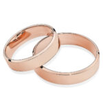 Obrączki złote J019 płaskie fazowane z soczewką - obrazek 5