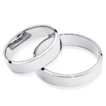 Obrączka srebrna płaska fazowana J019