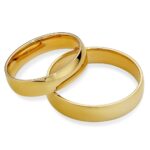 Obrączki złote J001 półokrągłe z soczewką - obrazek 2