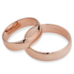 Obrączki różowe złoto J001 półokrągłe z soczewką - obrazek 2