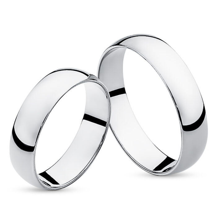 Obrączka srebrna półokrągła J01 - obrazek 2