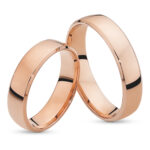 Obrączki różowe złoto SL14 półokrągłe fazowane z soczewką