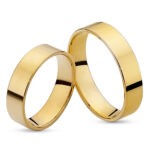 Obrączki złote J002 płaskie z soczewką