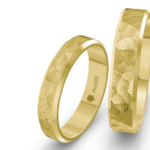 Obrączki złote WD6 płaskie fazowane młotkowane