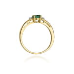 Pierścionek złoty ze szmaragdem i diamentami BD-W10 - obrazek 3