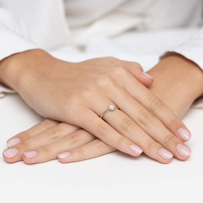 Pierścionek złoty z diamentami BD-W0560 - obrazek 3