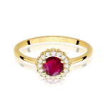 Pierścionek złoty z rubinem i diamentami BD-W0572 - obrazek 3