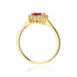 Pierścionek złoty z rubinem i diamentami BD-W0572 - obrazek 2