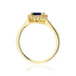 Pierścionek złoty z szafirem i diamentami BD-W0572 - obrazek 3
