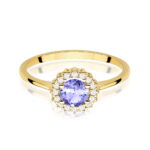 Pierścionek złoty z tanzanitem i diamentami  BD-W0572 - obrazek 3
