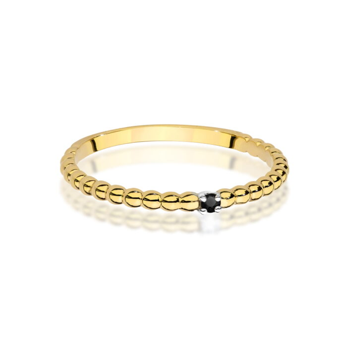 Pierścionek złoty z czarnymi diamentami BD-W0601 - obrazek 4