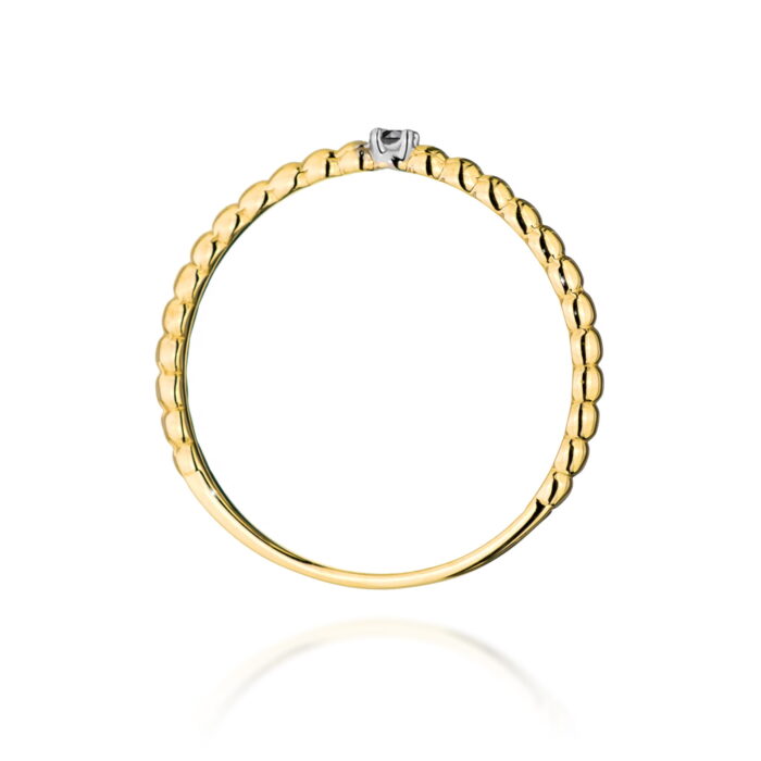 Pierścionek złoty z czarnymi diamentami BD-W0601 - obrazek 3