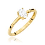 Pierścionek złoty z białym szafirem BD-W685