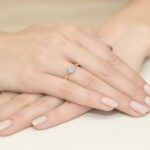 Pierścionek złoty z ametystem i diamentami BD-W72 - obrazek 4