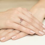 Pierścionek różowe złoto z rubinem i diamentami BD-W301 - obrazek 4